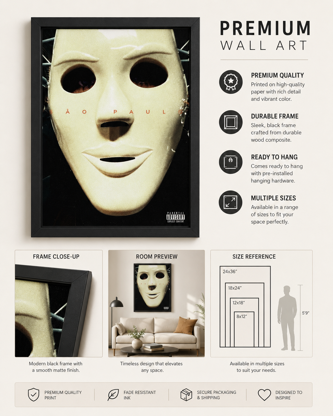 The Weeknd Timeless  - Premium Canvas , Music Fan Decor album cover poster print wall art decor