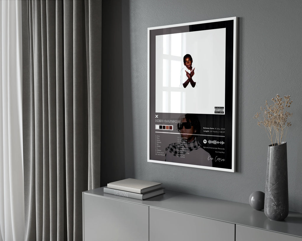 Ken Carson X Tracklist  | Unframed Bedroom Wall Art album cover poster print wall art decor