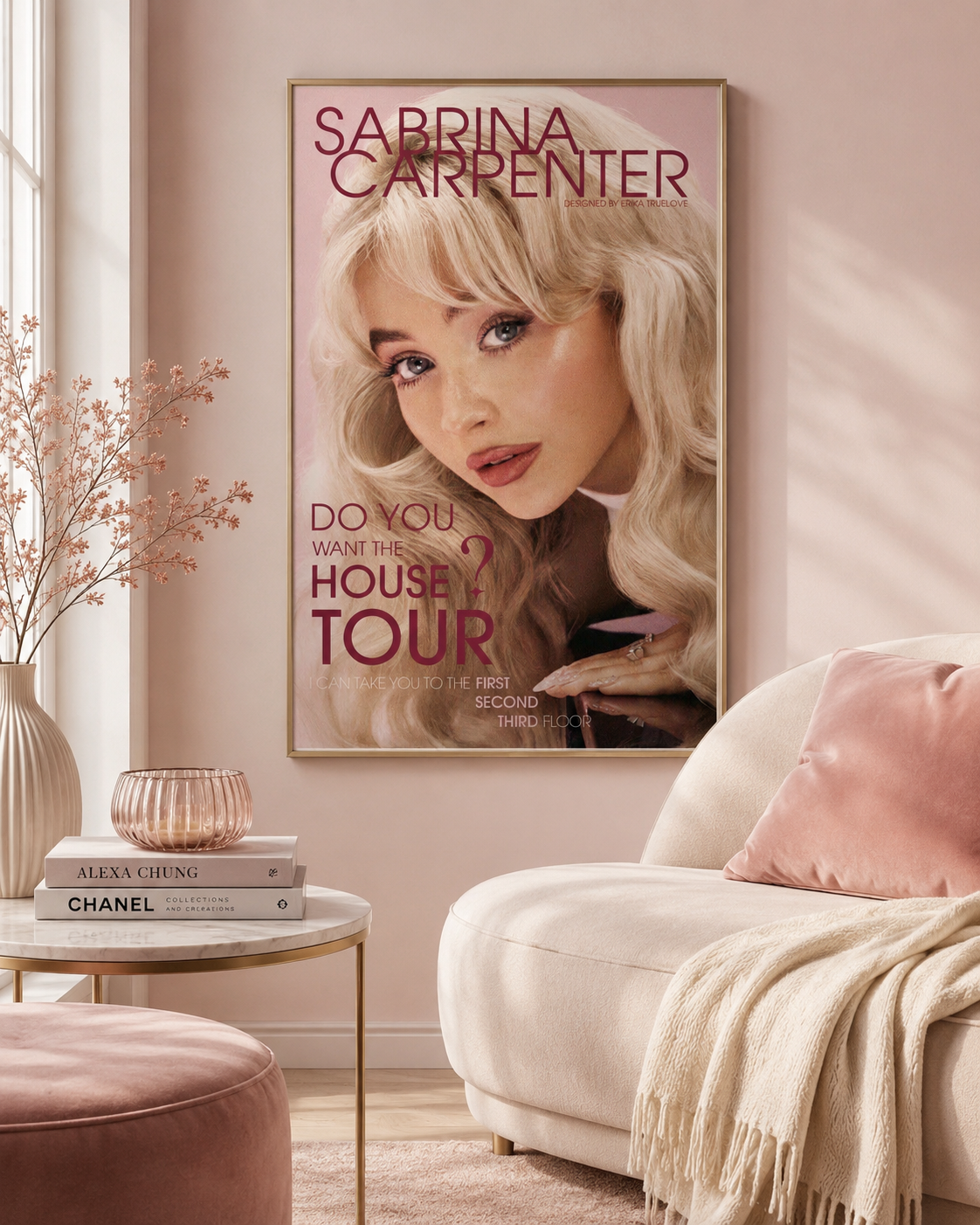 Sabrina Carpenter House Tour | Unframed Bedroom album cover poster print wall art decor