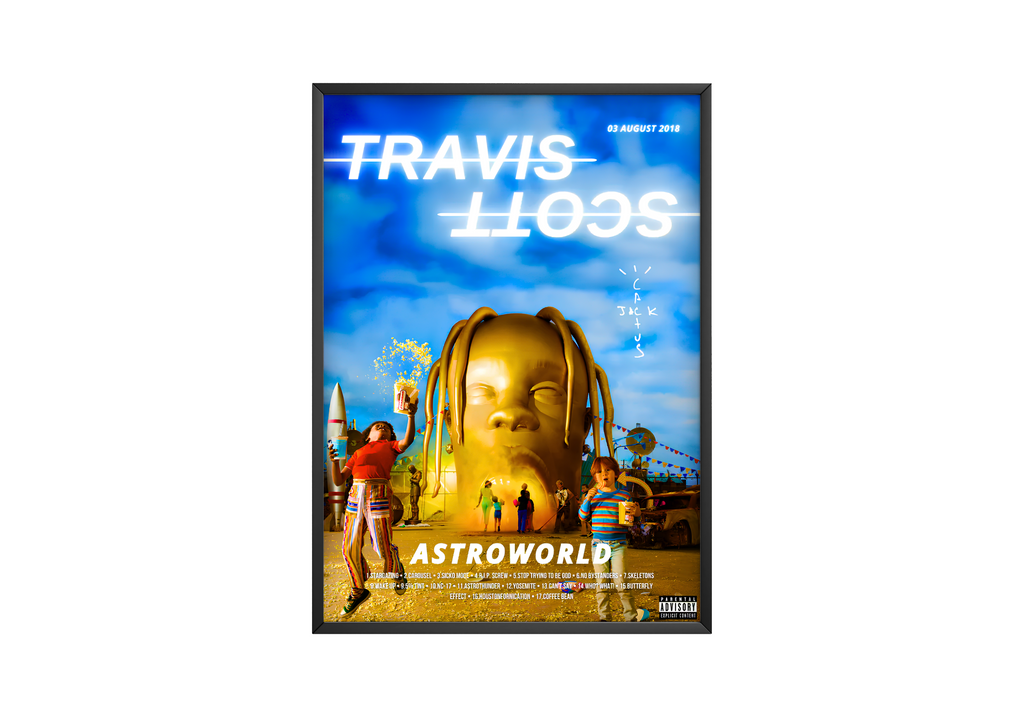 Travis Scott Astroworld Blue  | Unframed Hip Hop Wall Art album cover poster print wall art decor