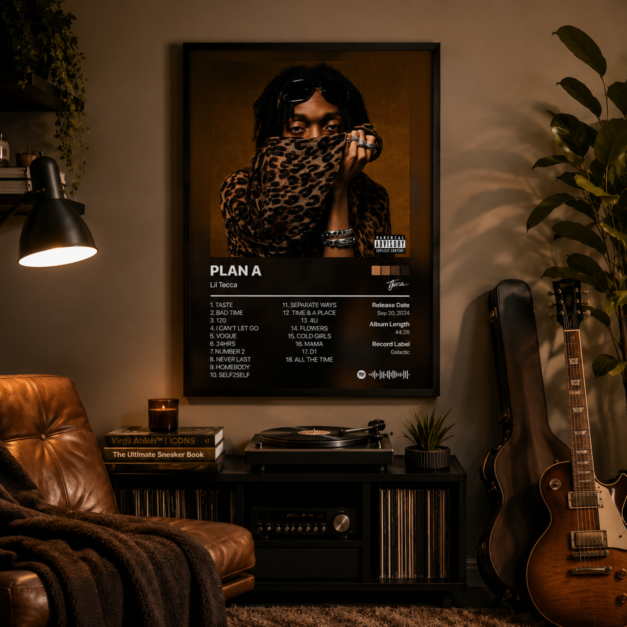 Lil Tecca PLAN A Tracklist Poster | Unframed Bedroom Wall Art