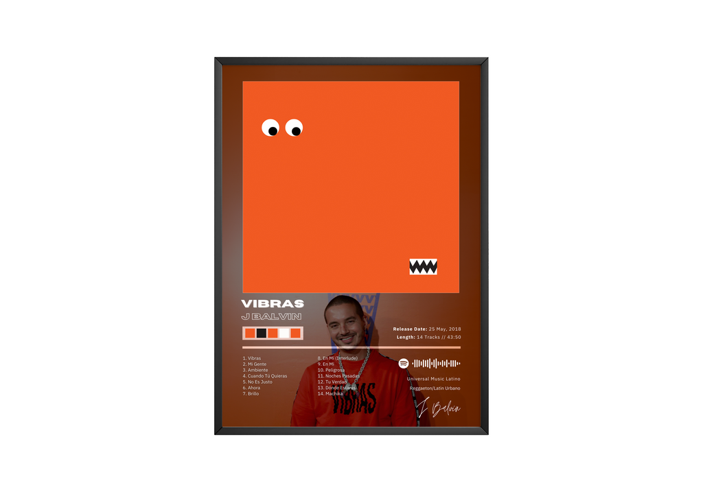 J Balvin Vibras album cover poster print wall art decor