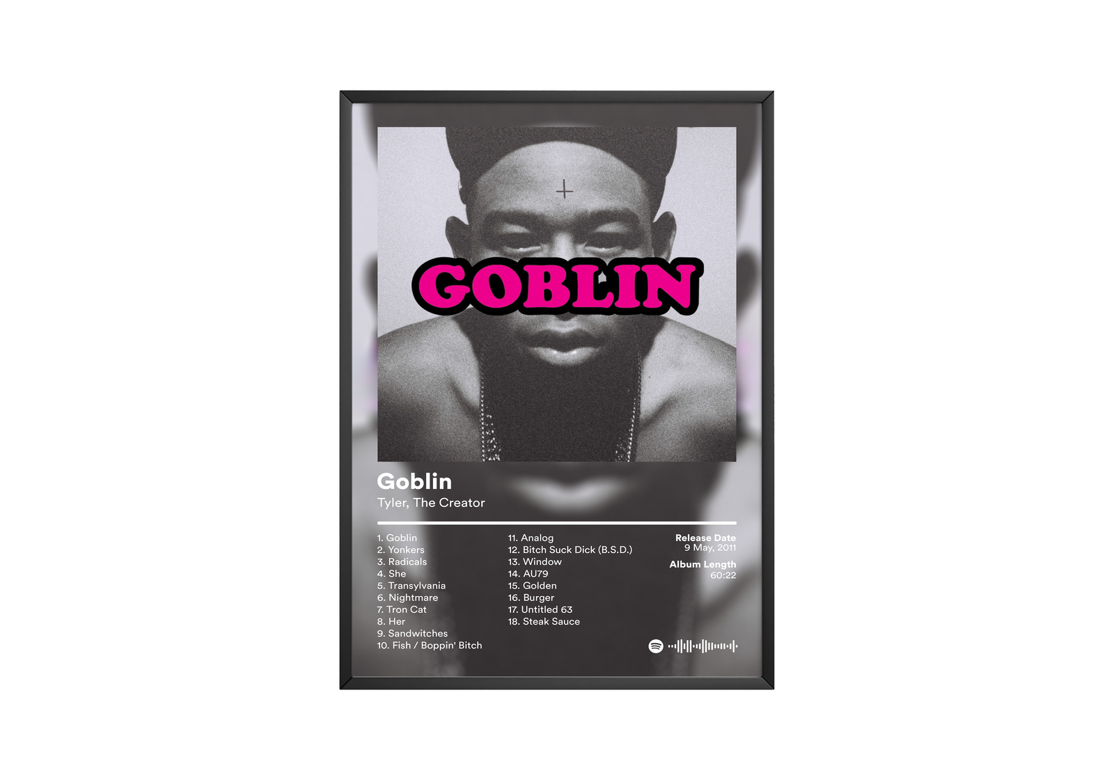 Tyler The Creator Goblin Tracklist | Unframed Bedroom album cover poster print wall art decor