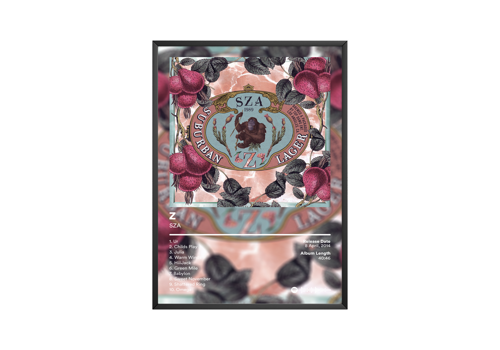 SZA Z EP  | Unframed Bedroom Wall Art album cover poster print wall art decor