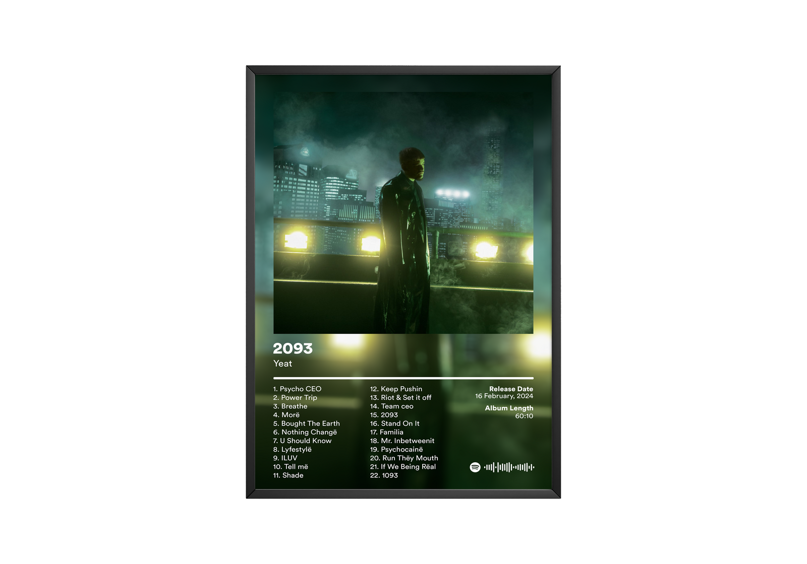 Yeat 2093 album cover poster print wall art decor