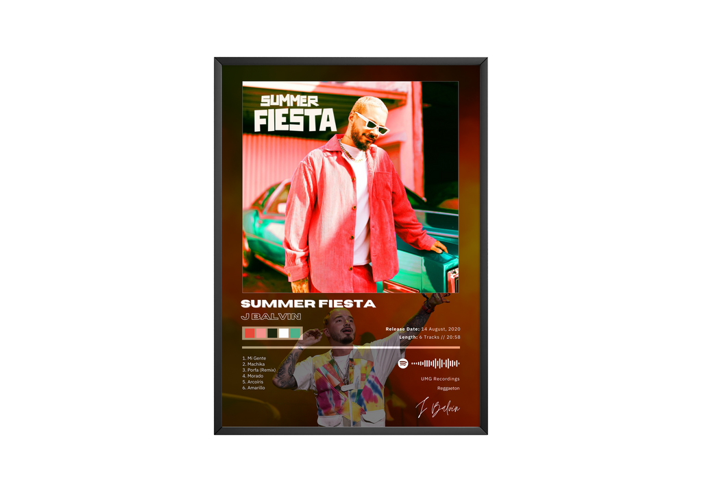 J Balvin Summer Fiesta album cover poster print wall art decor