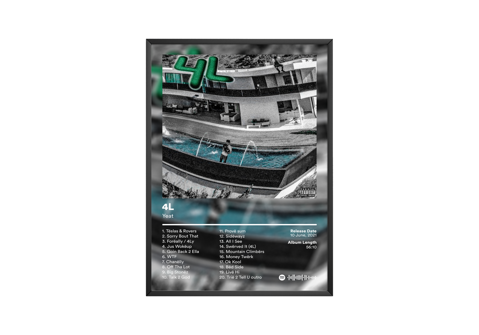 Yeat 4L album cover poster print wall art decor