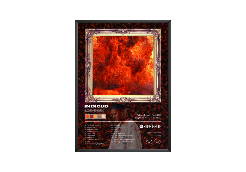 Kid Cudi Indicud album cover poster print wall art decor