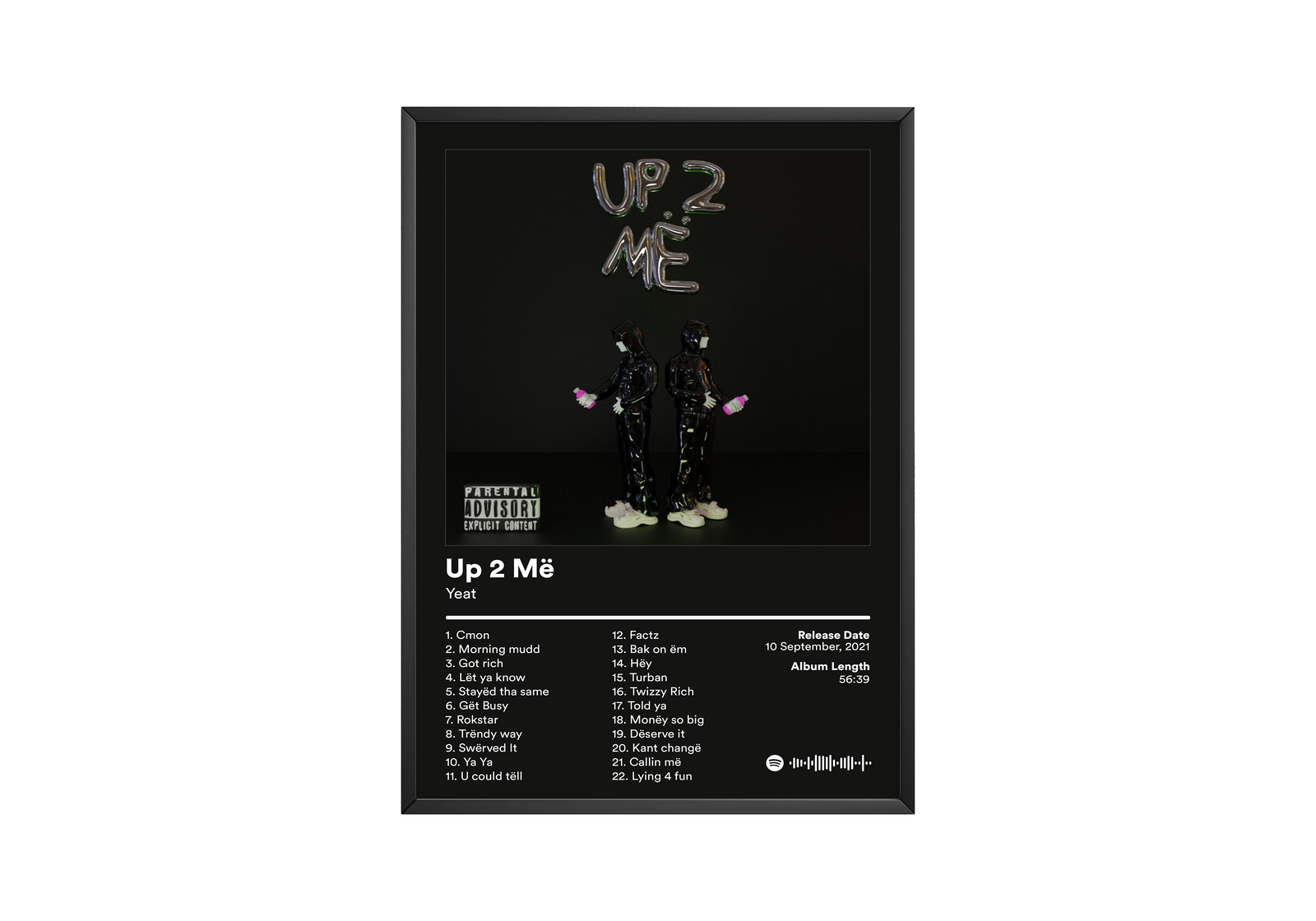 Yeat Up 2 Me album cover poster print wall art decor