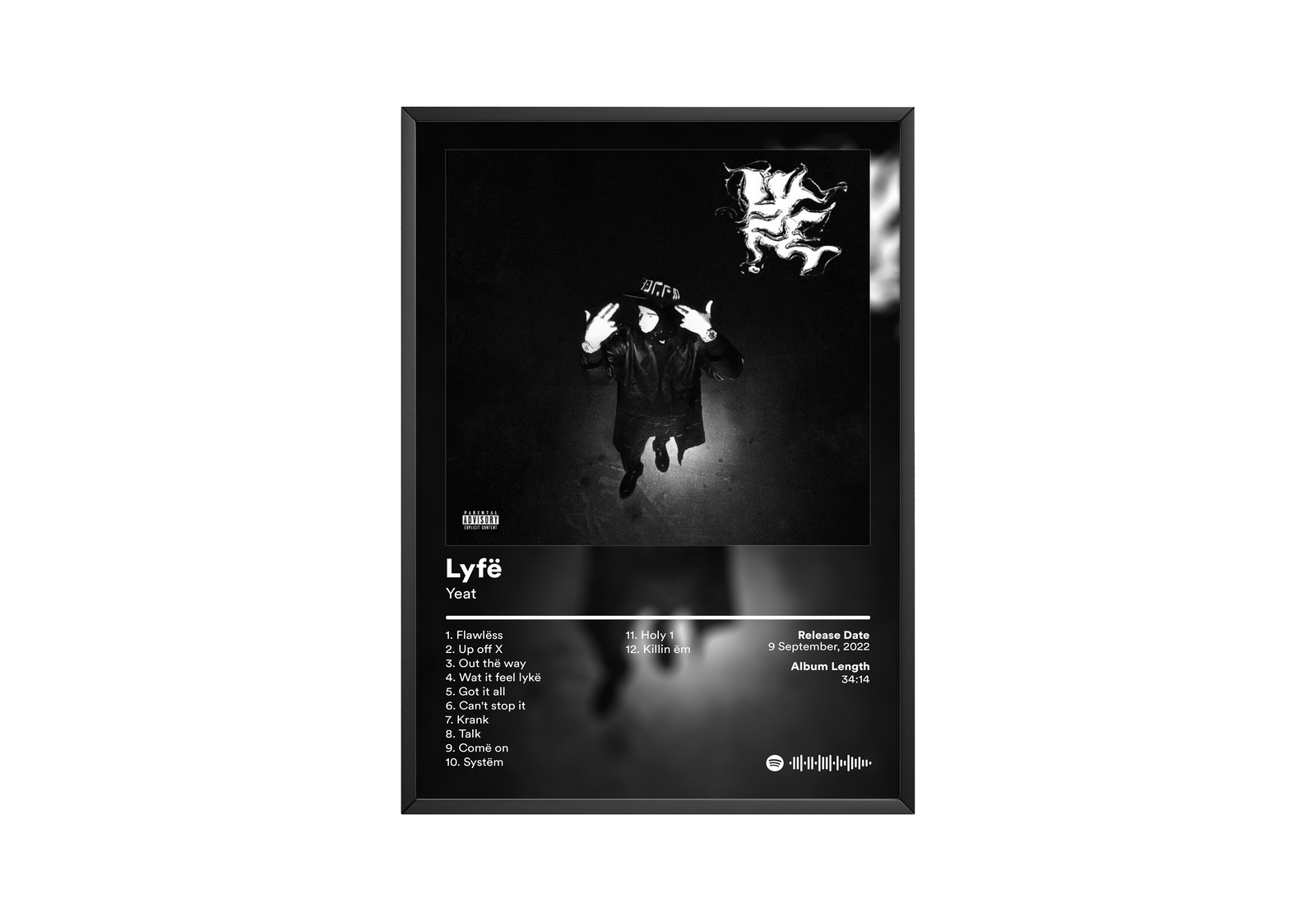 Yeat Lyf毛 album cover poster print wall art decor