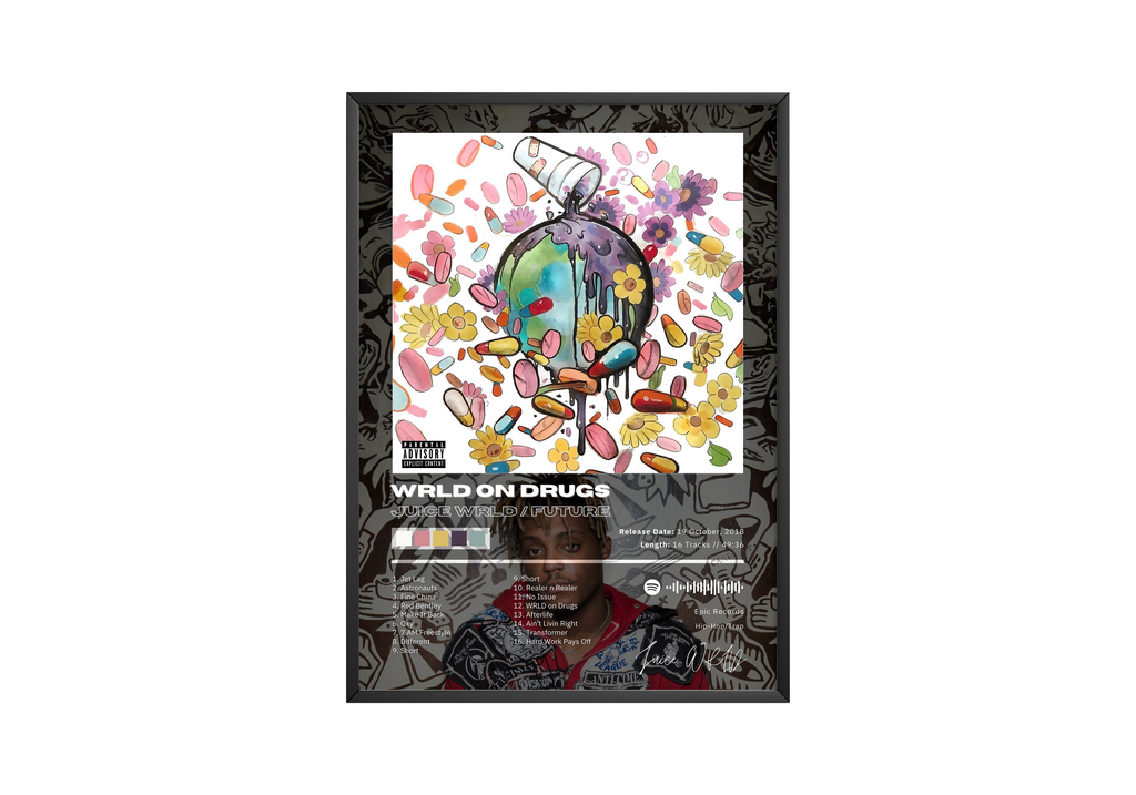 Juice WRLD Juice Wrld Wrld On Drugs album cover poster print wall art decor