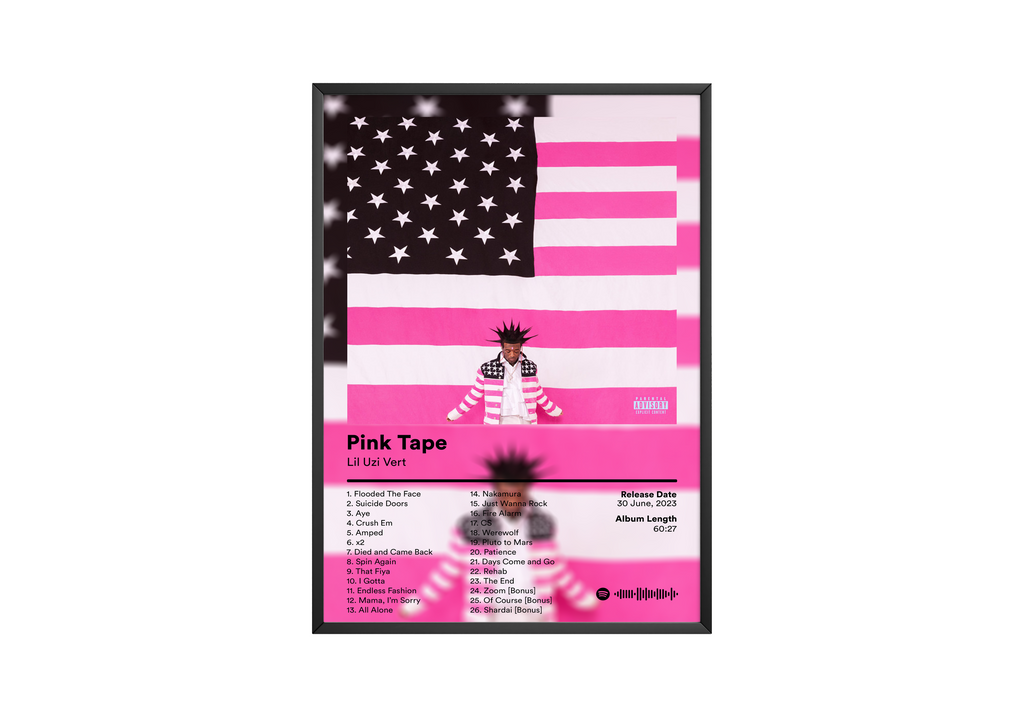Lil Uzi Vert Pink Tape album cover poster print wall art decor