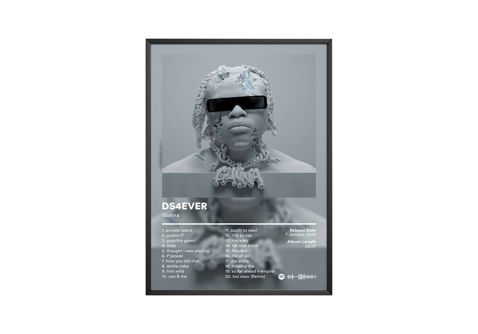 Gunna DS4EVER album cover poster print wall art decor
