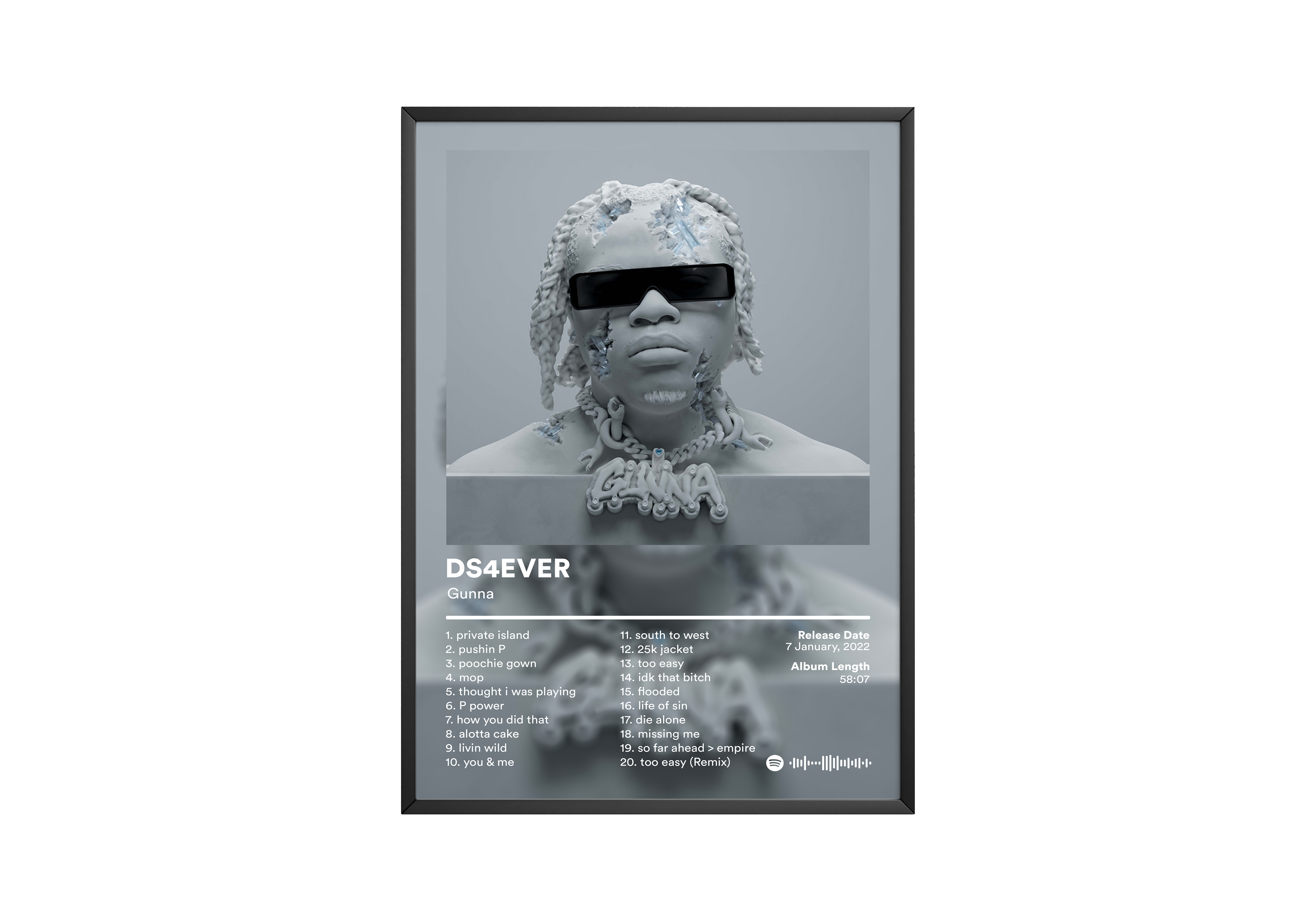Gunna DS4EVER Album Poster poster wall art print room decor