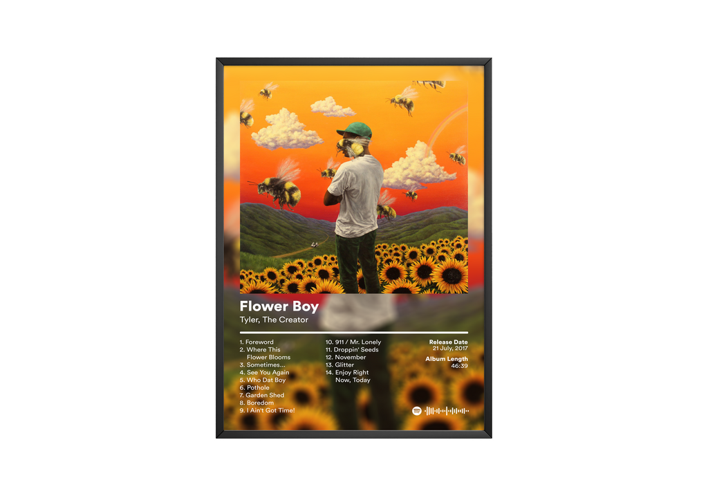 Tyler The Creator Flower Boy Tracklist  | Unframed Bedroom Wall Art album cover poster print wall art decor