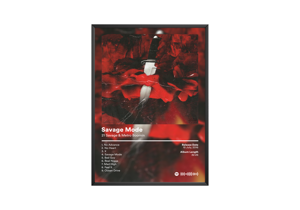 21 Savage Savage Mode album cover poster print wall art decor
