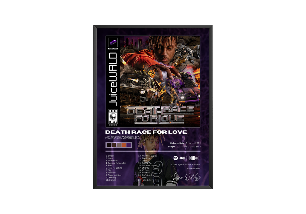 Juice WRLD Death Race For Love album cover poster print wall art decor