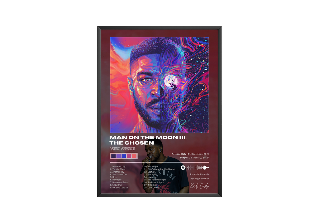 Kid Cudi Man On The Moon III album cover poster print wall art decor