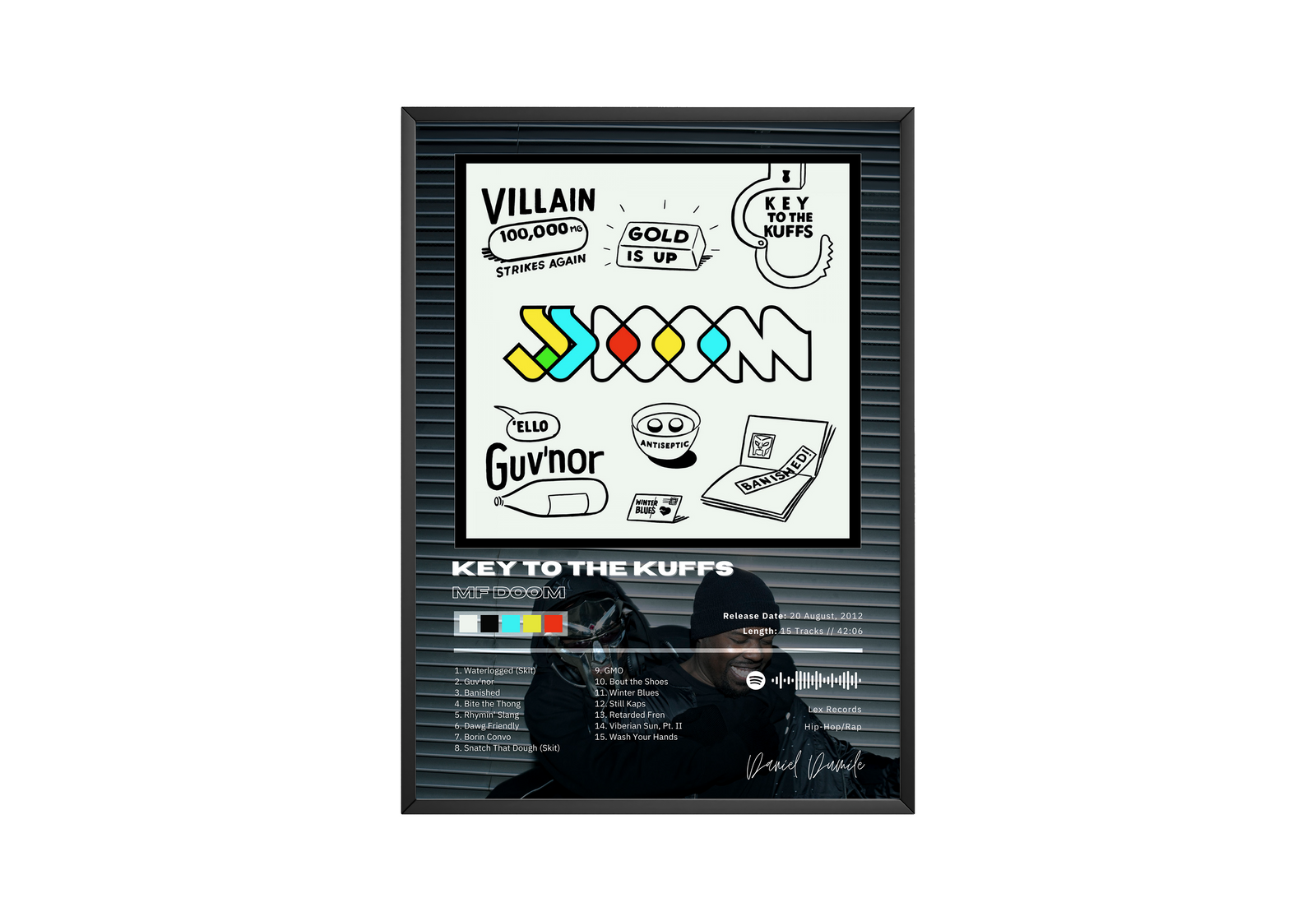 MF DOOM Key To The Cuffs album cover poster print wall art decor