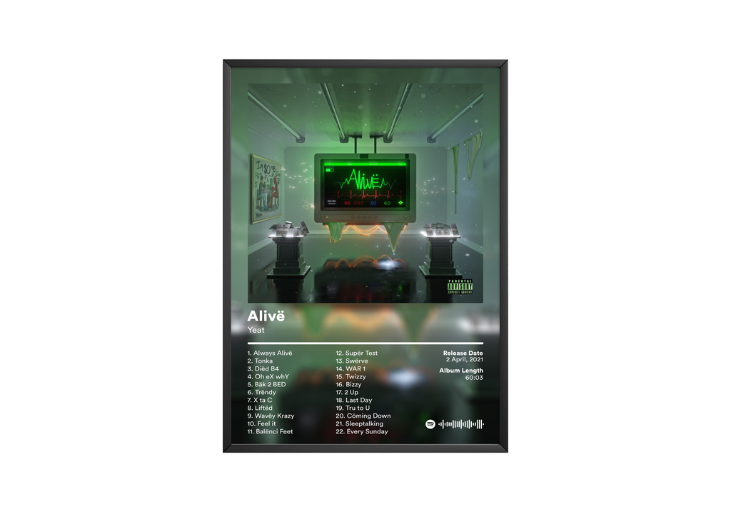 Yeat Aliv毛 album cover poster print wall art decor