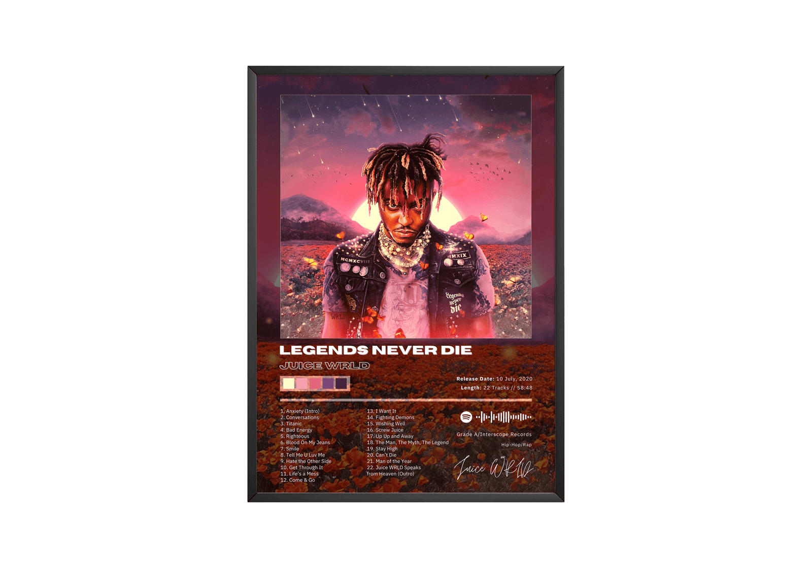 Juice WRLD Legends Never Die album cover poster print wall art decor