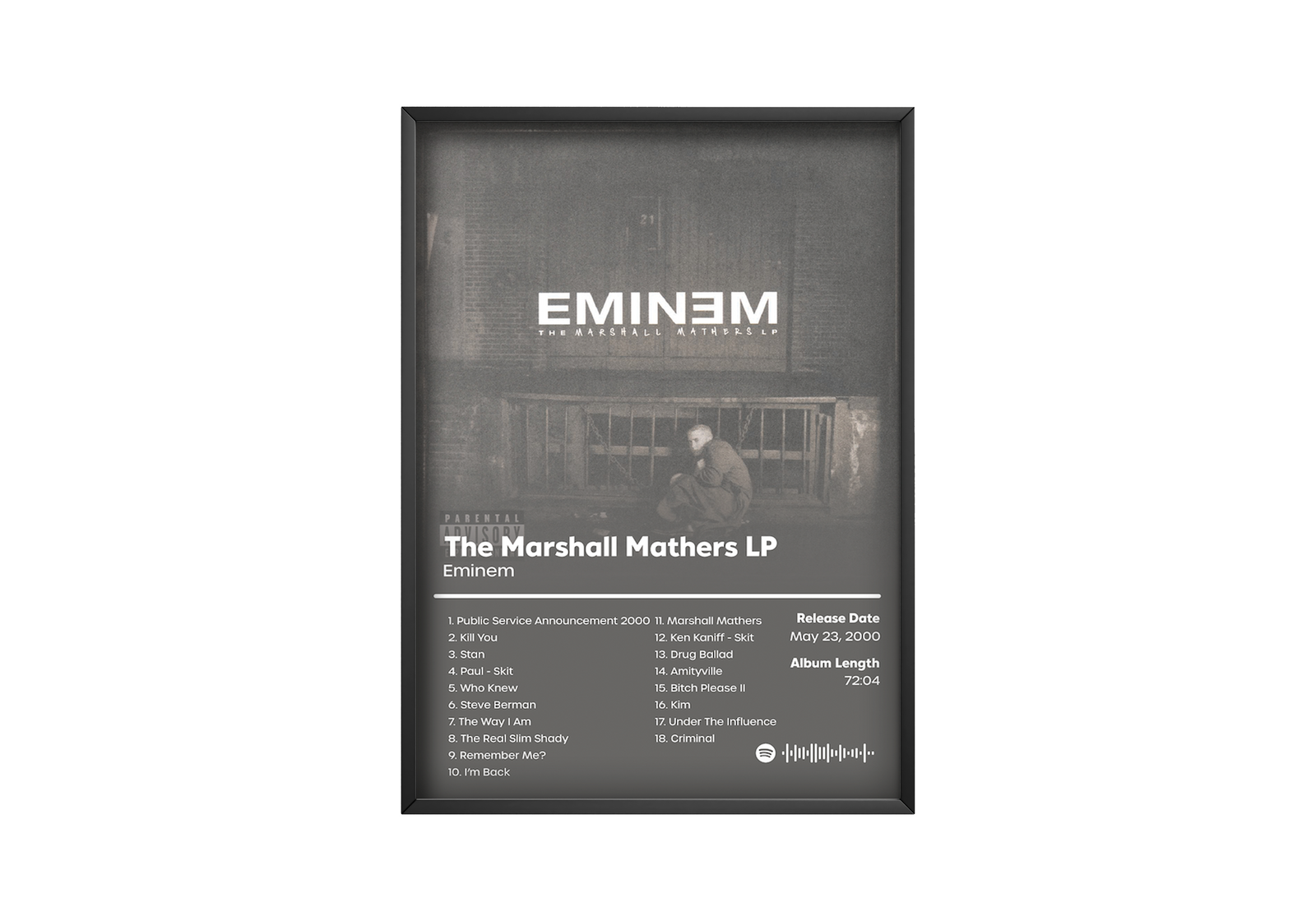 Eminem The Marshall Mathers LP album cover poster print wall art decor