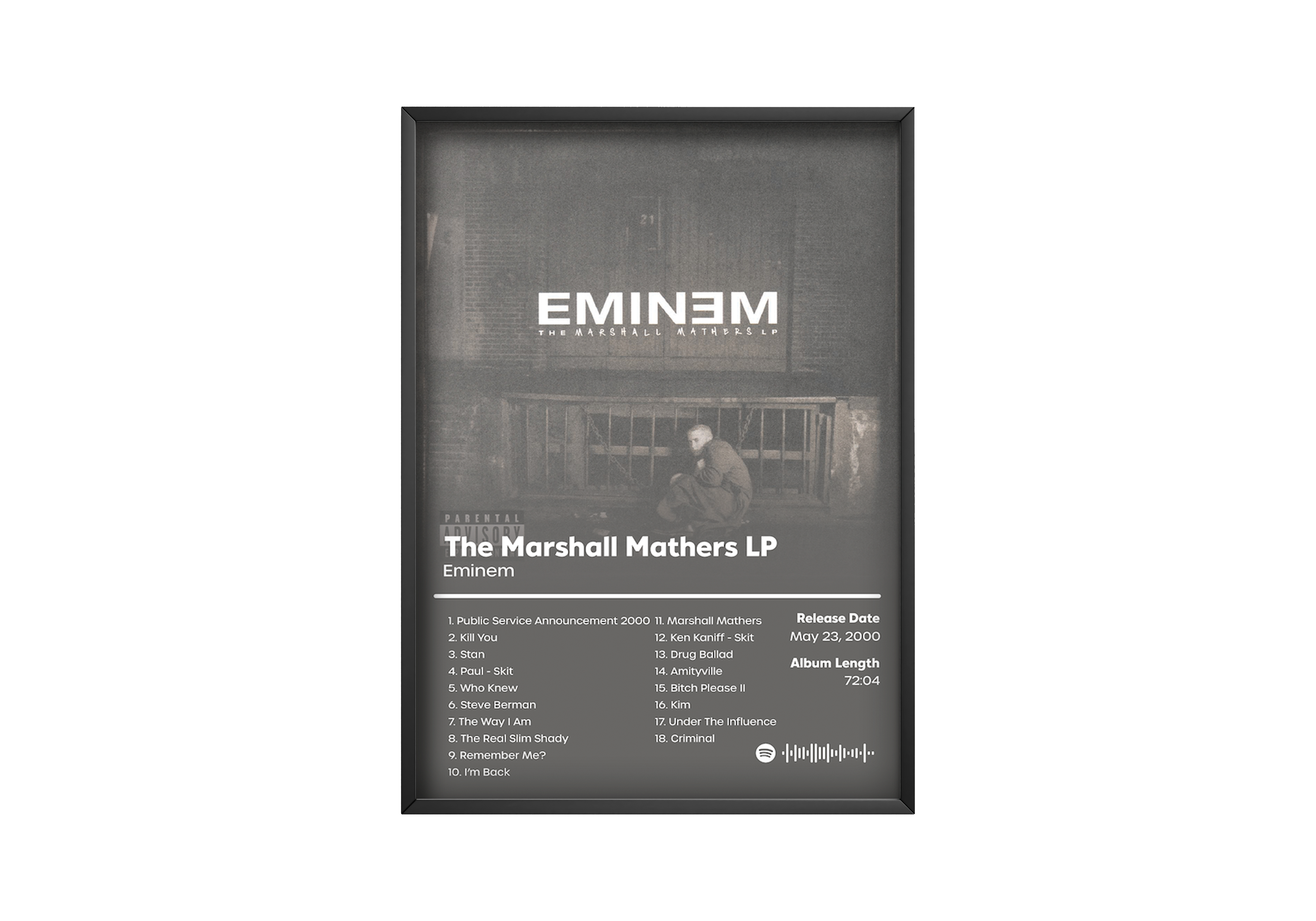 Eminem The Marshall Mathers LP Album Poster poster wall art print room decor