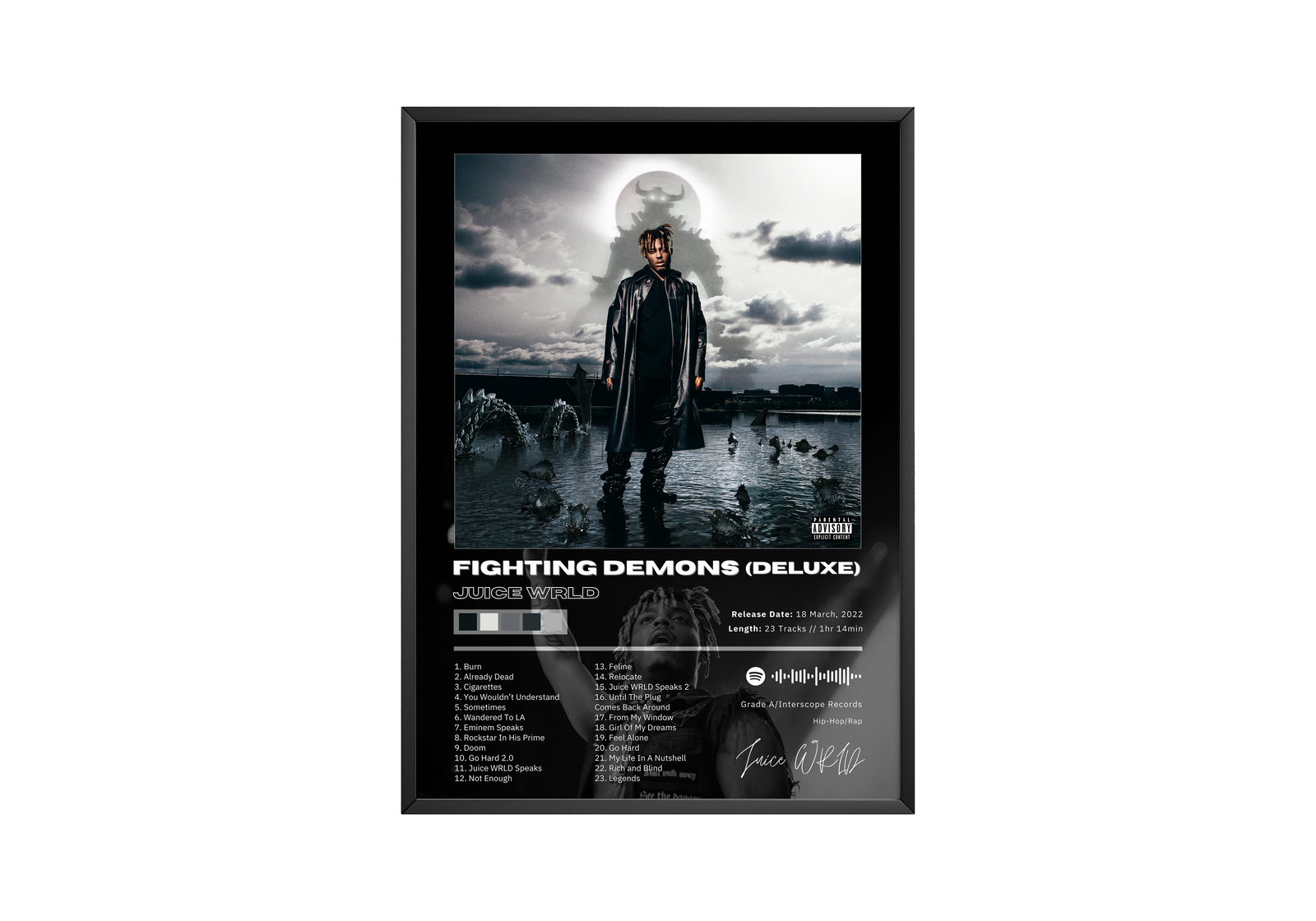 Juice WRLD Fighting Demons (Deluxe) album cover poster print wall art decor