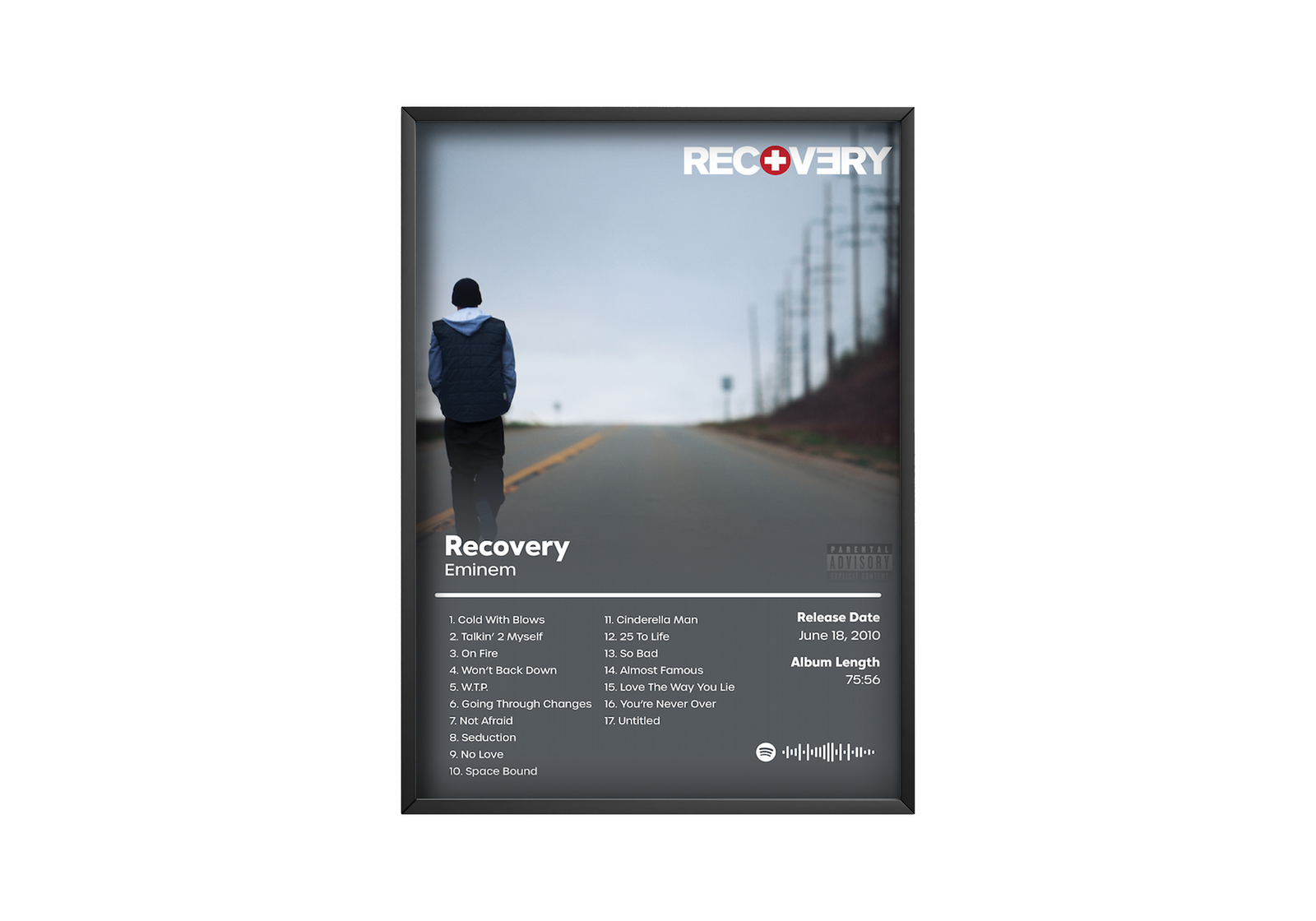 Eminem Recovery album cover poster print wall art decor