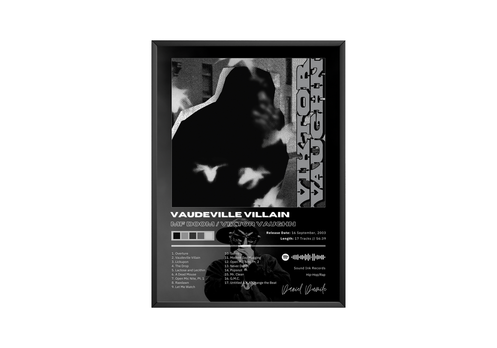 MF DOOM Vaudeville Villain album cover poster print wall art decor