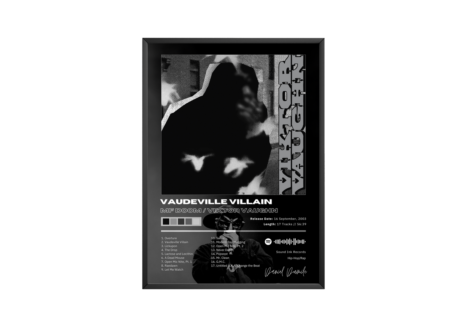 MF DOOM Vaudeville Villain album cover poster print wall art decor