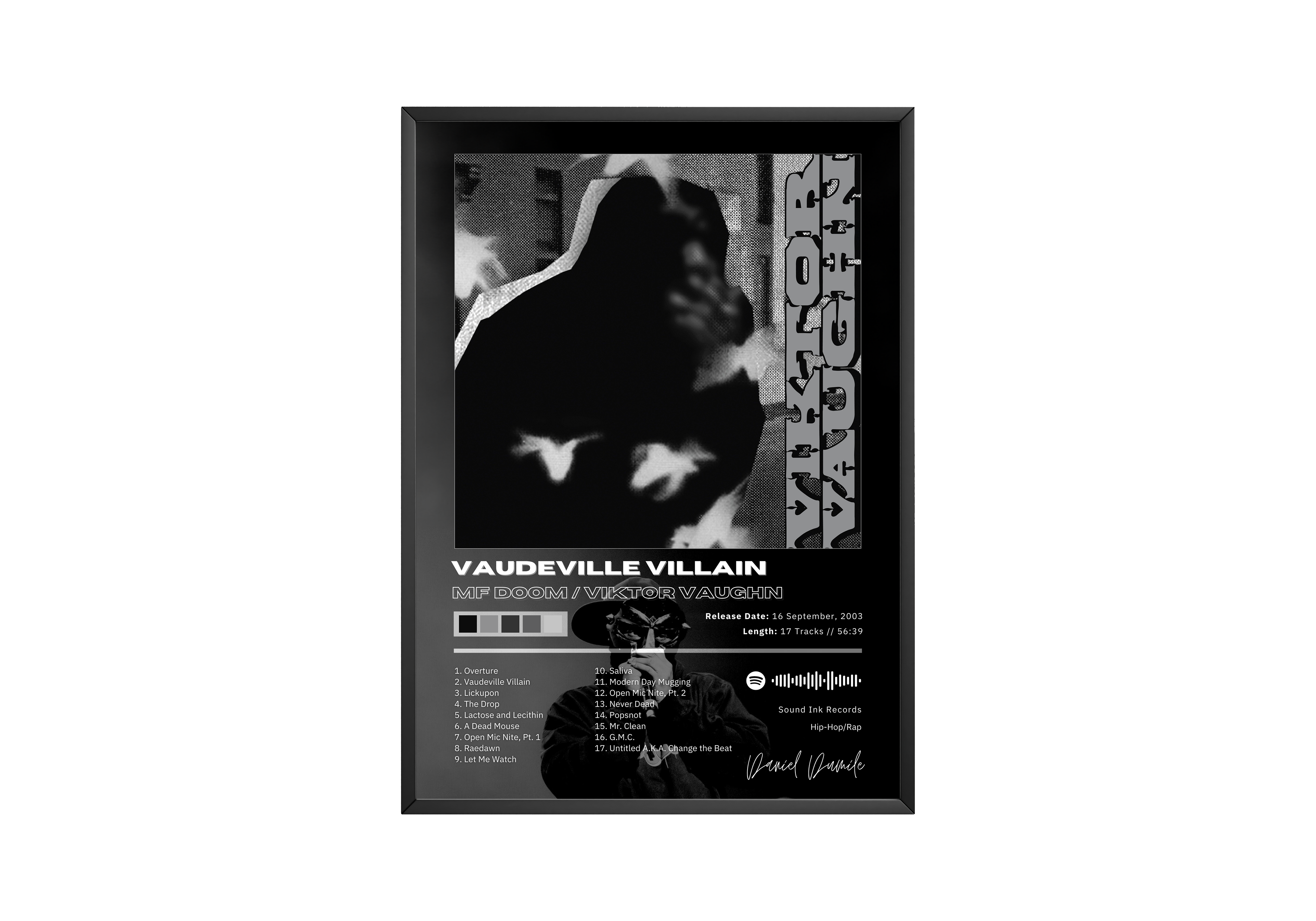 MF DOOM Vaudeville Villain Album Poster poster wall art print room decor