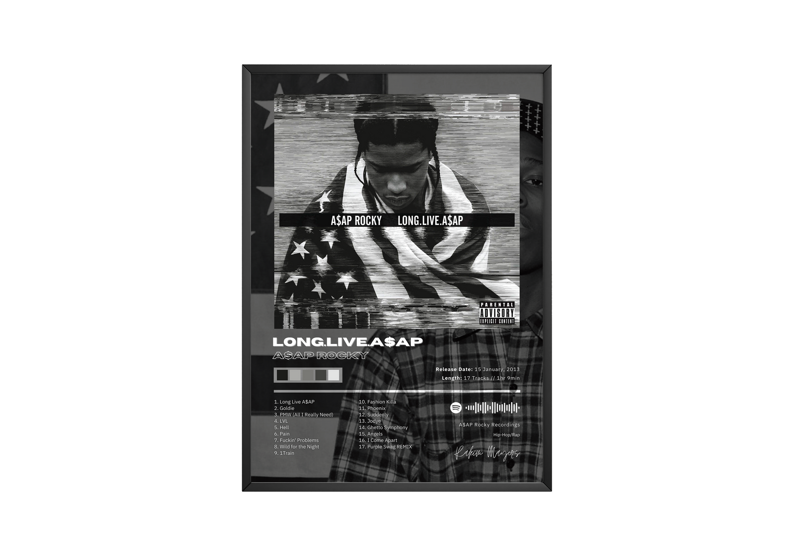 A$AP Rocky Long Live A$ap album cover poster print wall art decor