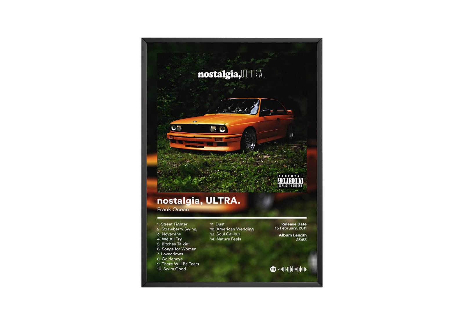 Frank Ocean Nostalgia Ultra album cover poster print wall art decor