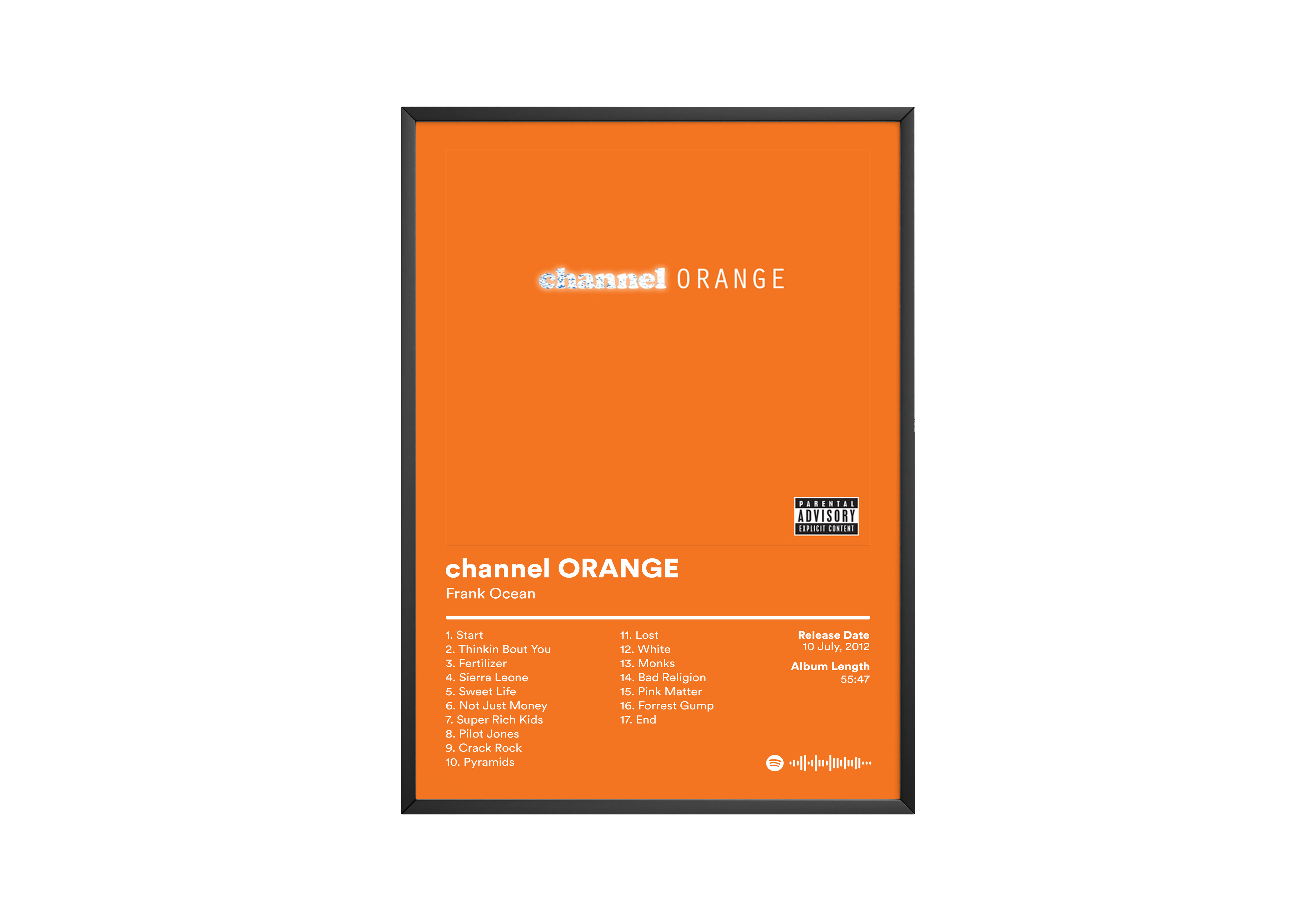 Frank Ocean Channel ORANGE Album poster wall art print room decor