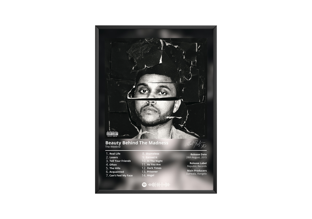 The Weeknd Beauty Behind The Madness  | Unframed Bedroom Wall Art album cover poster print wall art decor