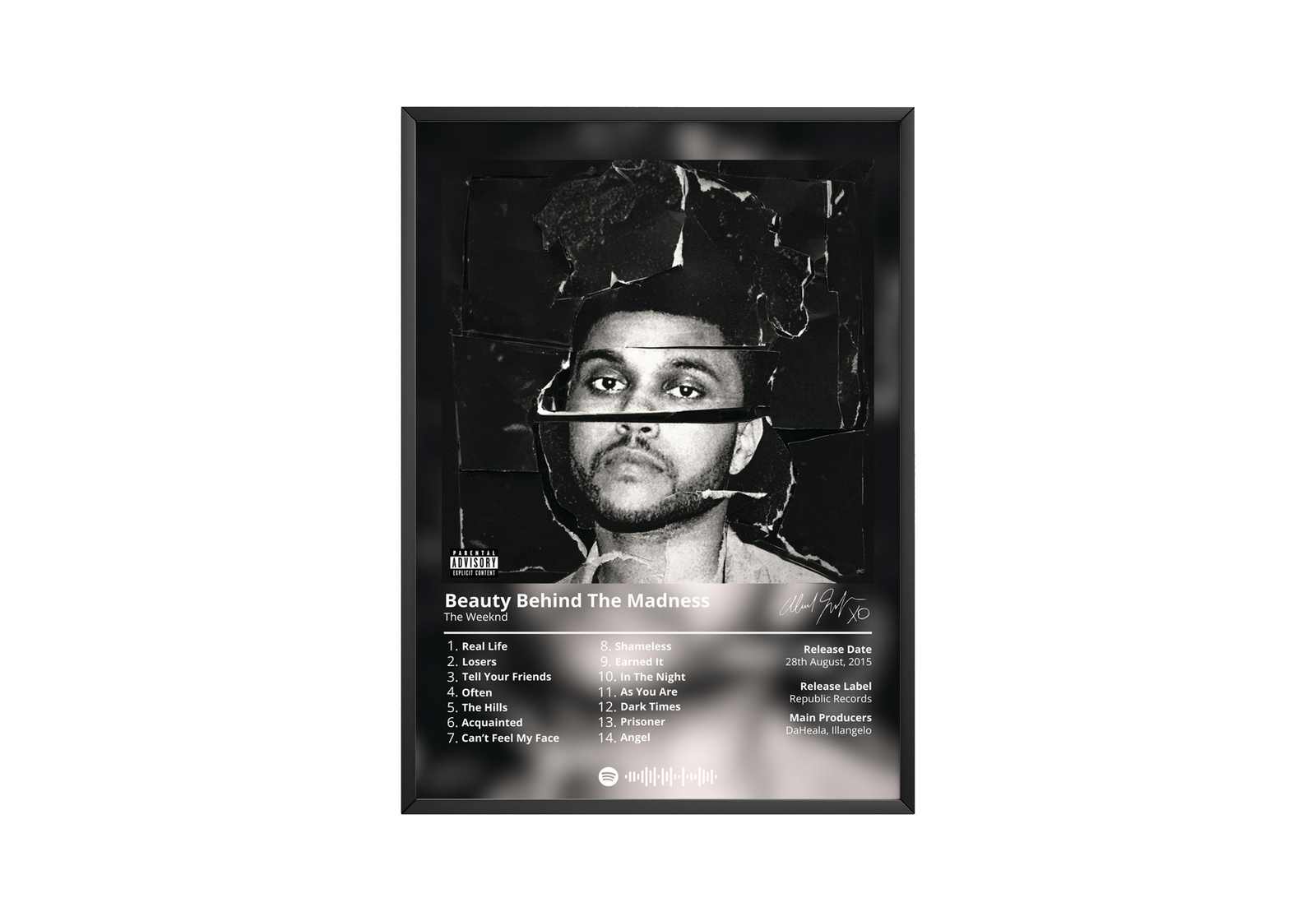 The Weeknd Beauty Behind The Madness  | Unframed Bedroom album cover poster print wall art decor