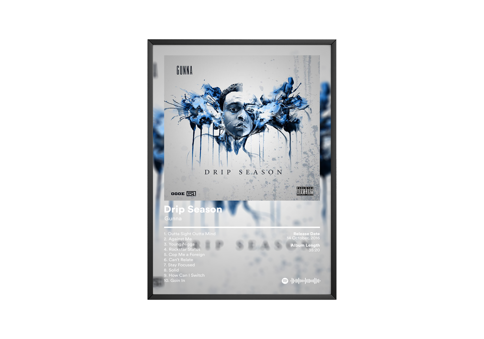 Gunna Drip Season album cover poster print wall art decor