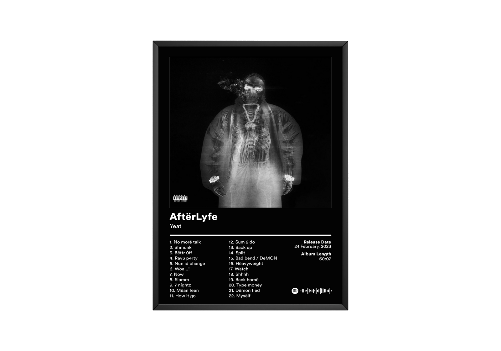 Yeat Aft毛rLyfe album cover poster print wall art decor