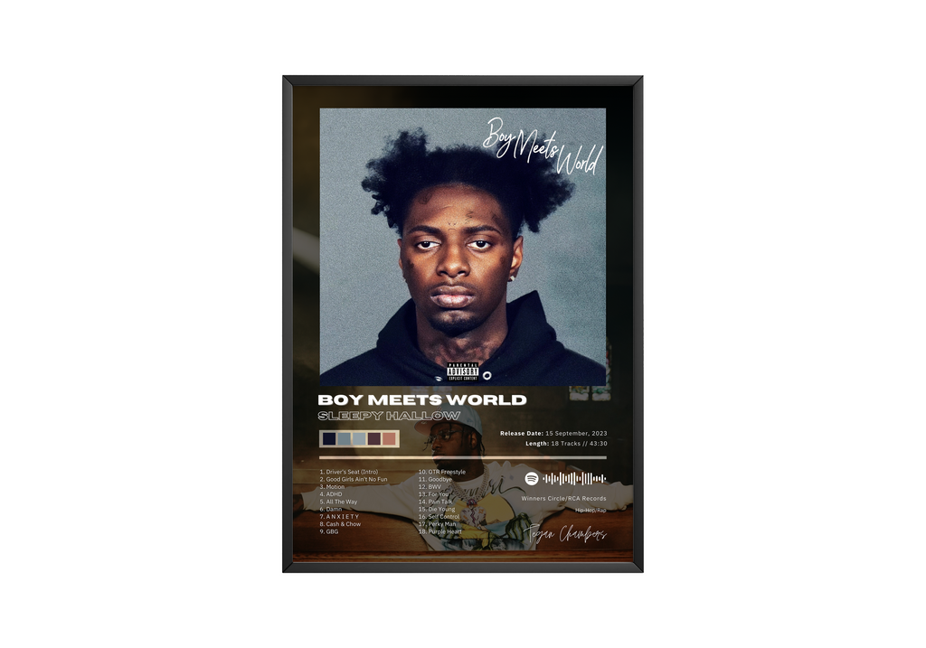 Sleepy Hallow Boy Meets World  Tracklist  | Unframed Brooklyn Drill Wall Art album cover poster print wall art decor