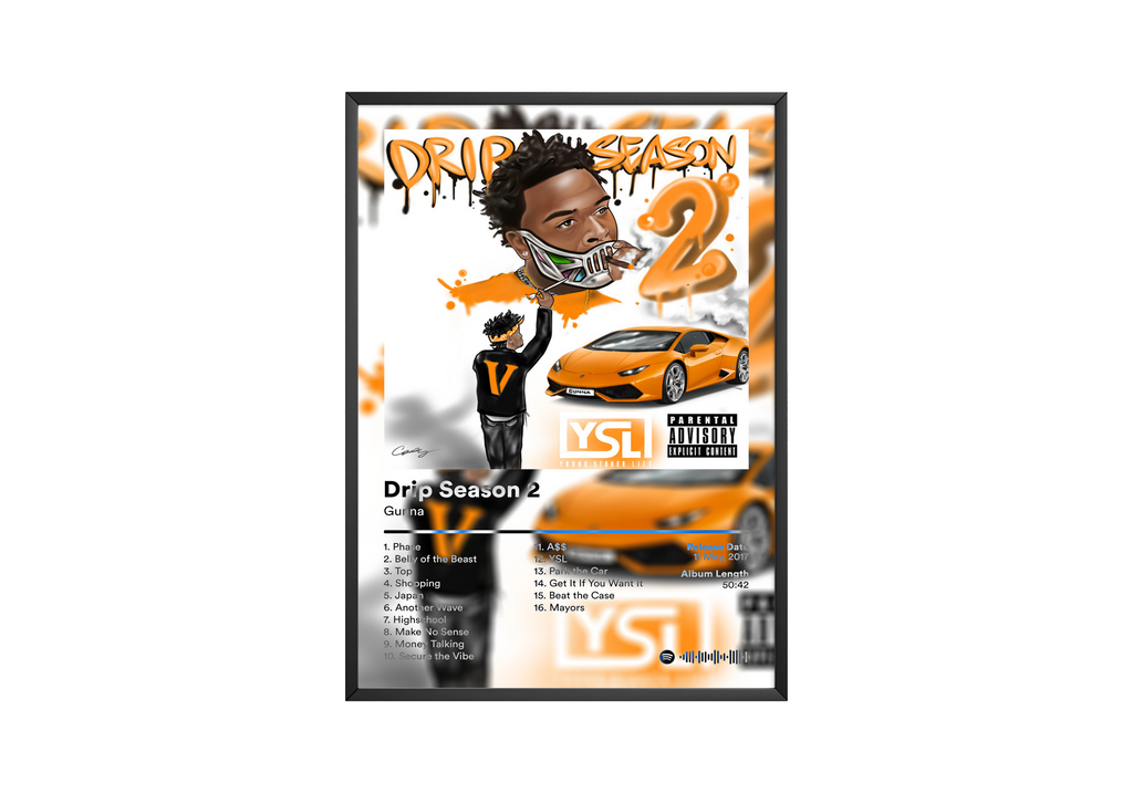 Gunna Drip Season 2 album cover poster print wall art decor
