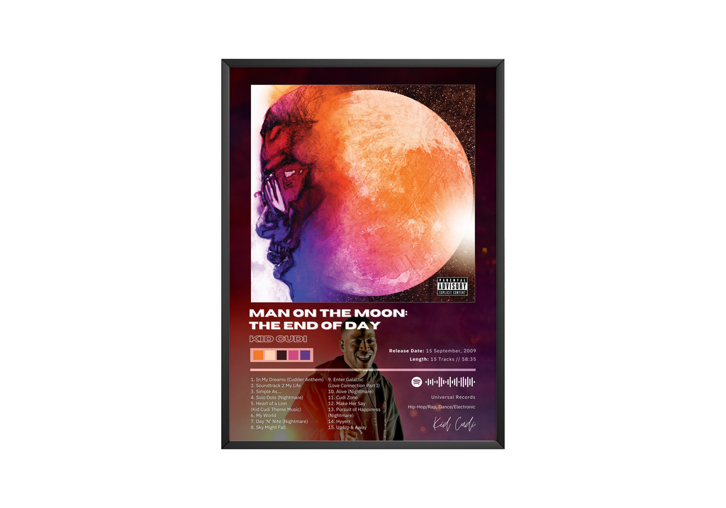 Kid Cudi Man On The Moon: The End Of Day album cover poster print wall art decor
