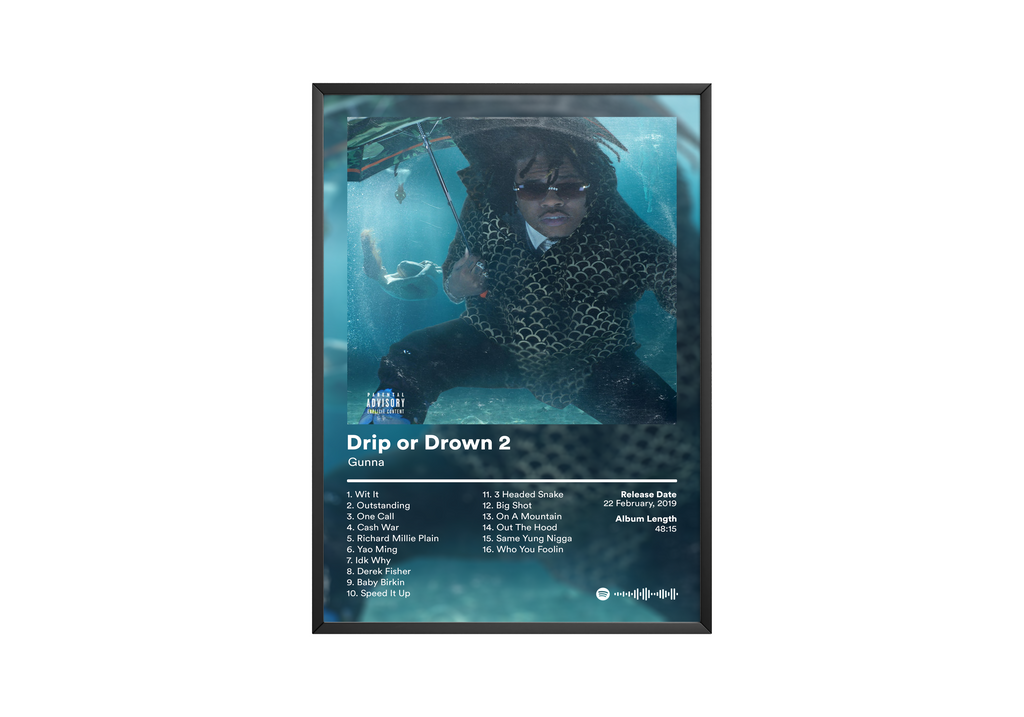 Gunna Drip or Drown 2 album cover poster print wall art decor