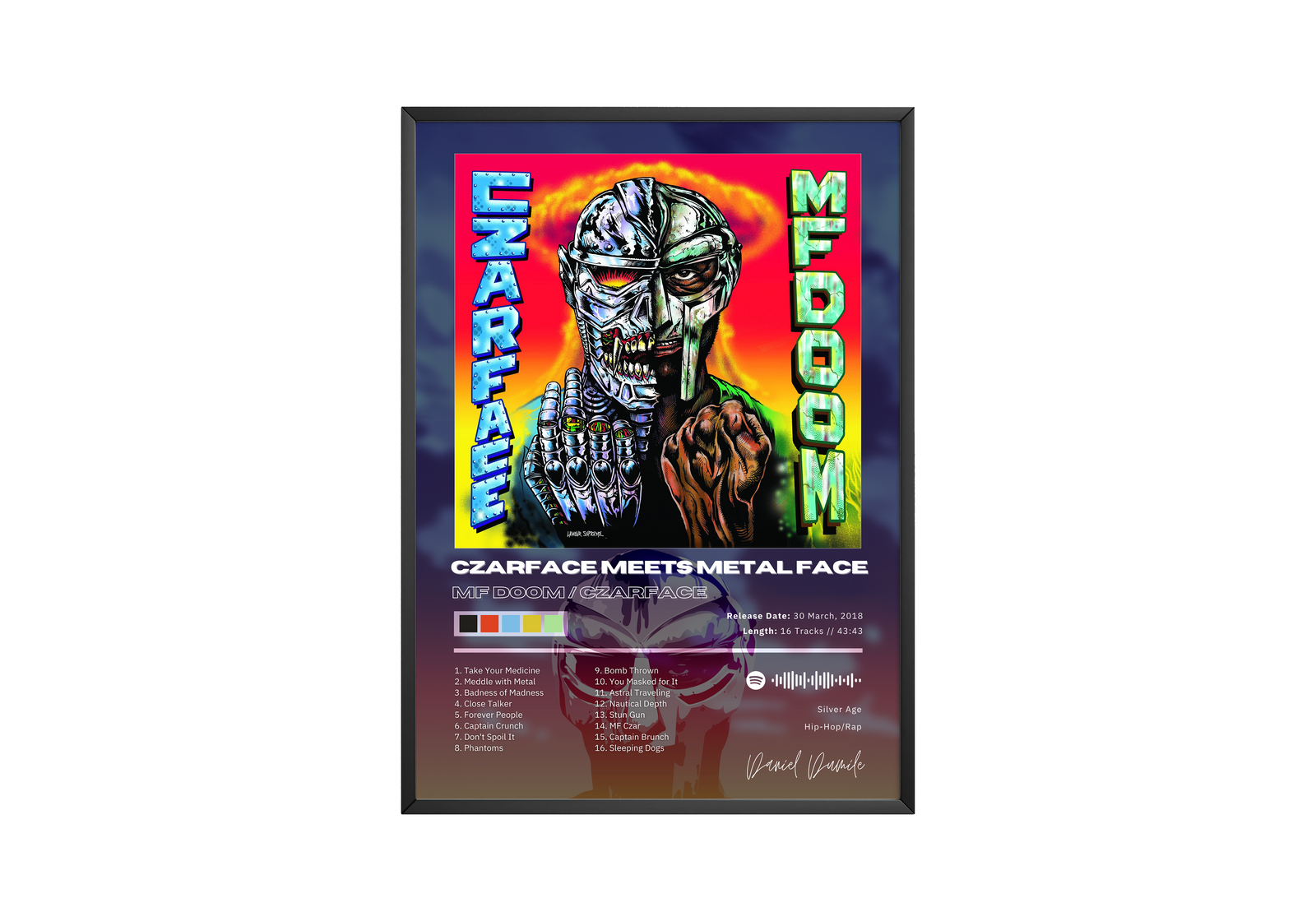 MF DOOM Czarface Meets Metal Face album cover poster print wall art decor