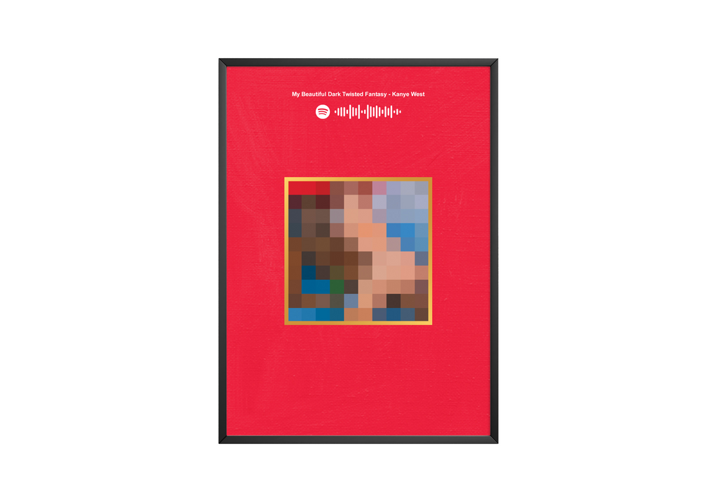 Kanye West My Beautiful Dark Twisted Fantasy  | Unframed Bedroom Wall Art album cover poster print wall art decor