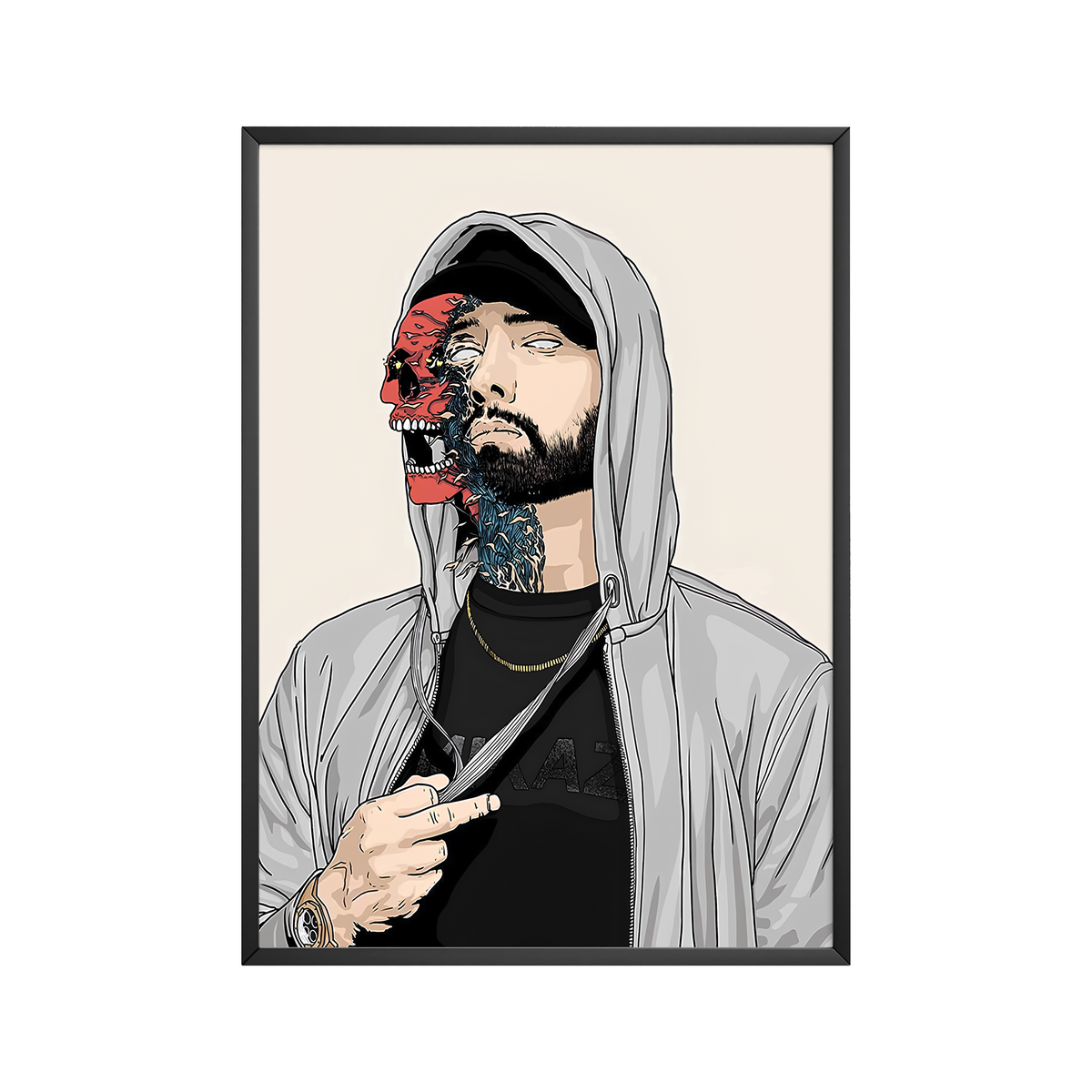 Eminem Split Face Illustration Poster | lxzart