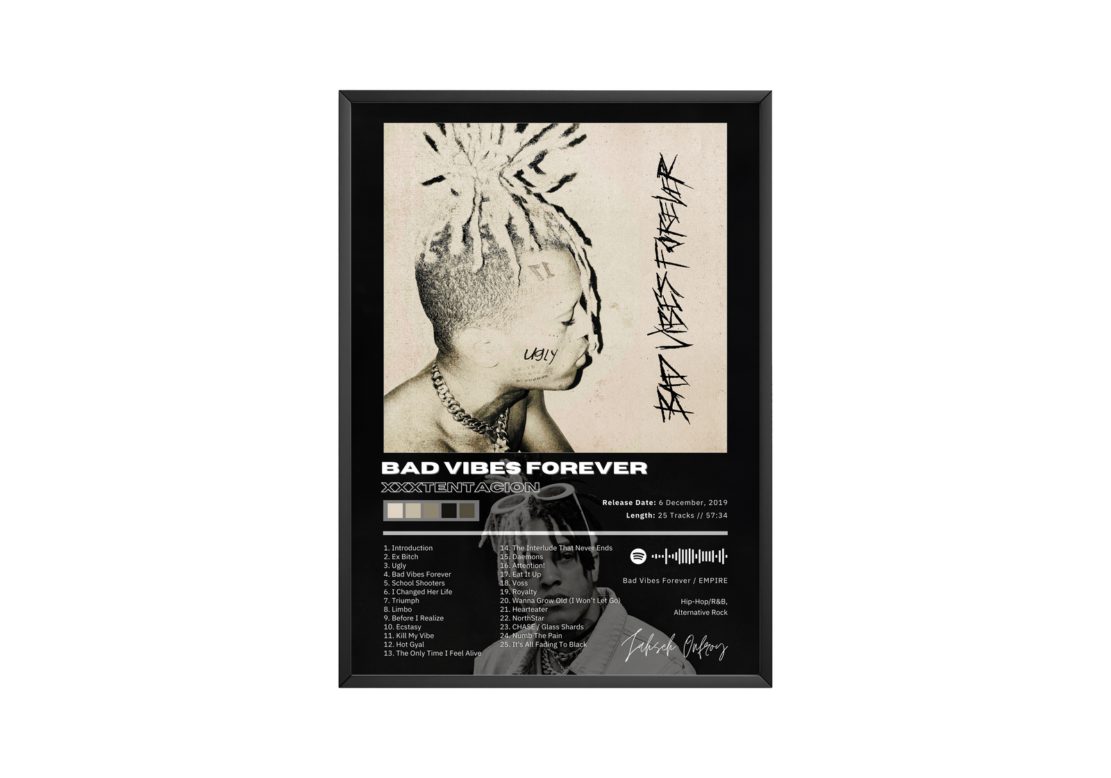 XXXTentacion XXXTENTACION Bad Vibes Forever   | Unframed Bedroom album cover poster print wall art decor