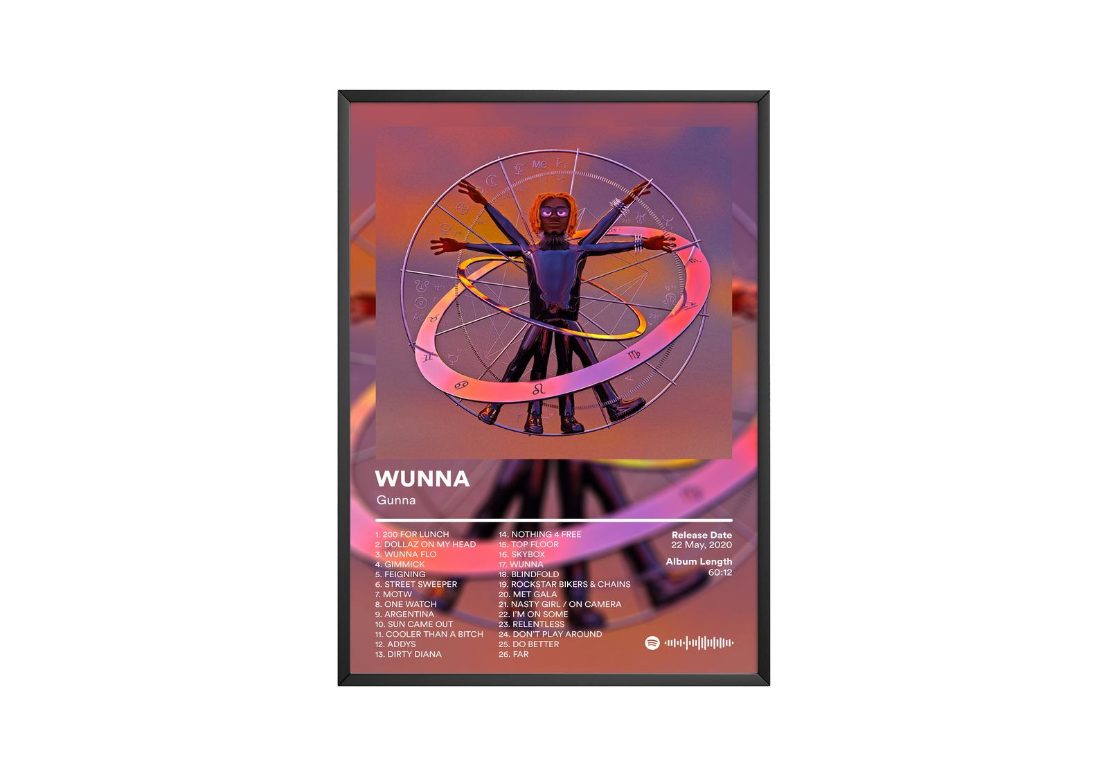 Gunna WUNNA album cover poster print wall art decor