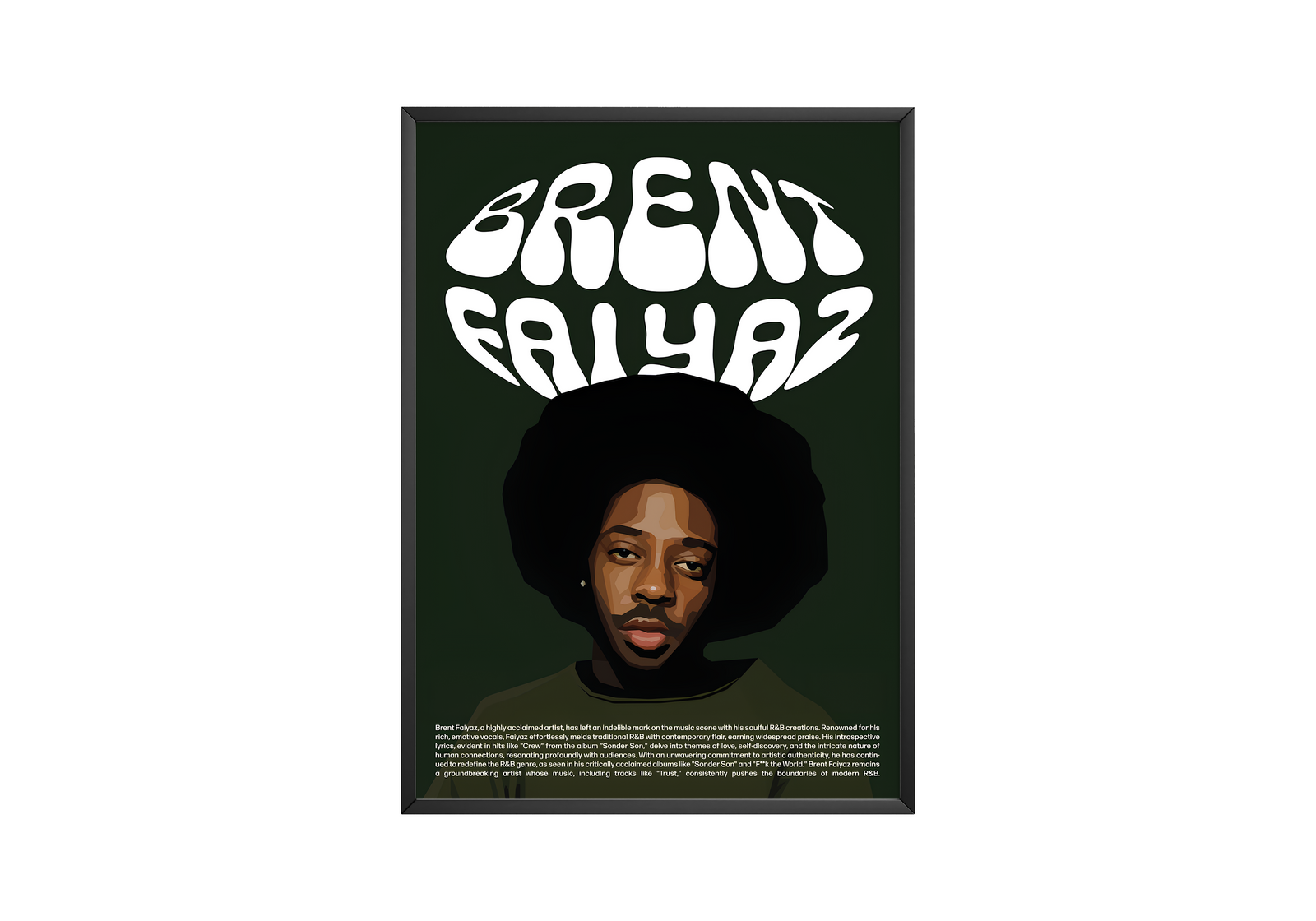 Brent Faiyaz Green Vision album cover poster print wall art decor