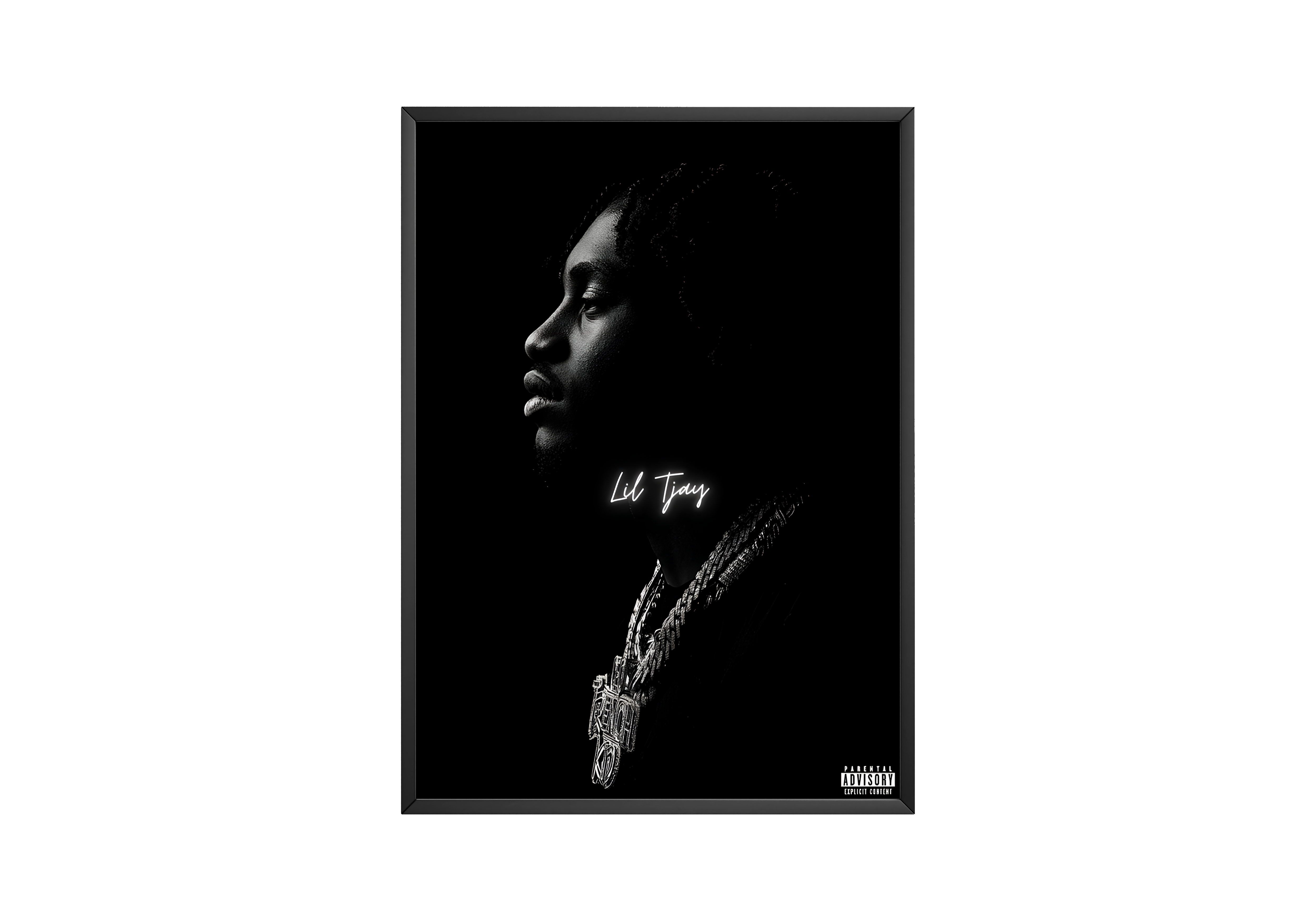 Lil Tjay B&W poster wall art print room decor
